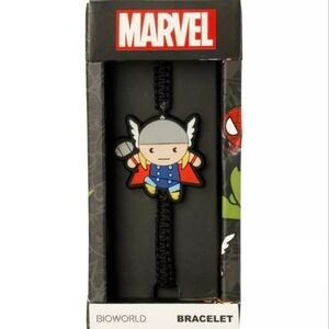 Marvel Thor Kawaii Adjustable Cord Bracelet with Rubber Charm Bioworld NIB